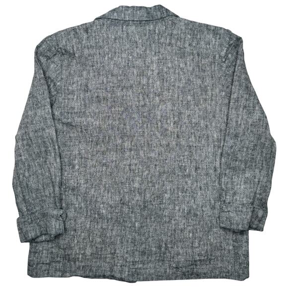 Coldwater Creek Jacket Womens Sz 12 Gray Blazer Linen Blend Long Sleeve Open‎ - Picture 2 of 5